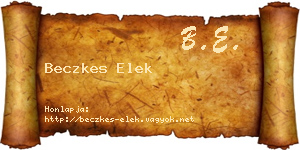 Beczkes Elek névjegykártya
